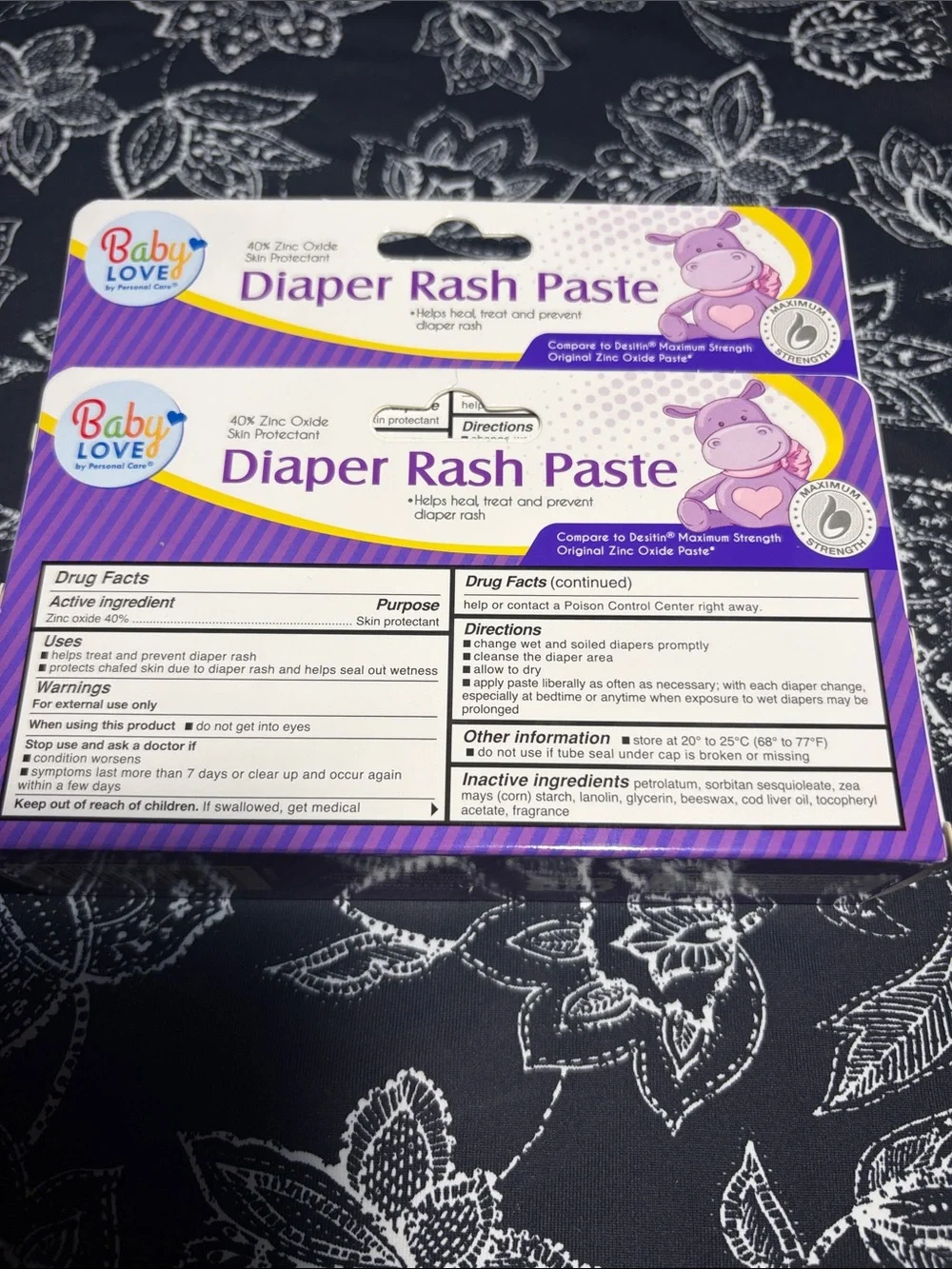 2 X Baby Love Diaper Rash Ointment Max Strength With 40% Zinc Oxid 2 Oz